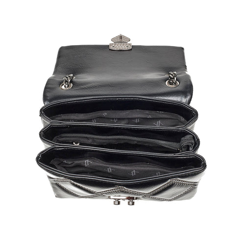 Verde Γυναικεία Τσάντα Ώμου 16-7668 Μαύρο