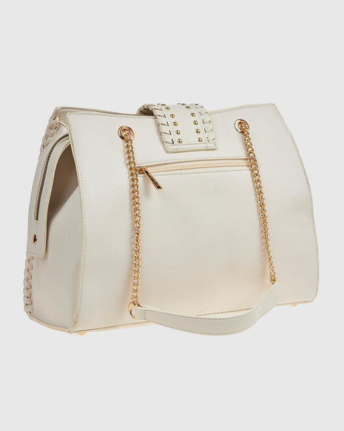 Verde Γυναικεία Τσάντα Ώμου 16-7704 Εκρού