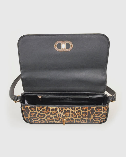 Verde Γυναικεία Τσάντα Ώμου 16-8037 Λεοπάρ