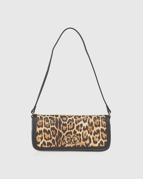 Verde Γυναικεία Τσάντα Ώμου 16-8037 Λεοπάρ