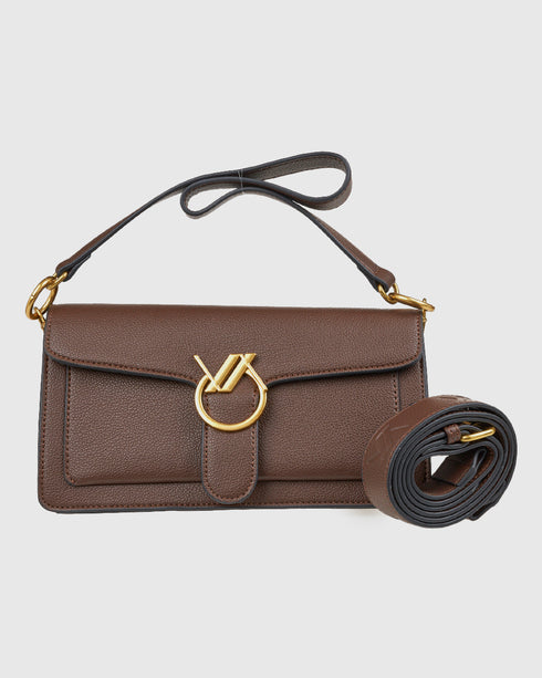 Verde Γυναικεία Τσάντα Ώμου 16-8221 Καφέ