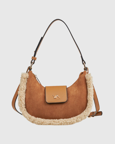 Verde Γυναικεία Τσάντα Ώμου 16-8235  Κάμελ