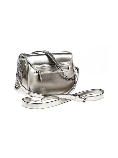 Verde Γυναικεία Τσάντα Ώμου -Χιαστί 16-6981 Ασημί