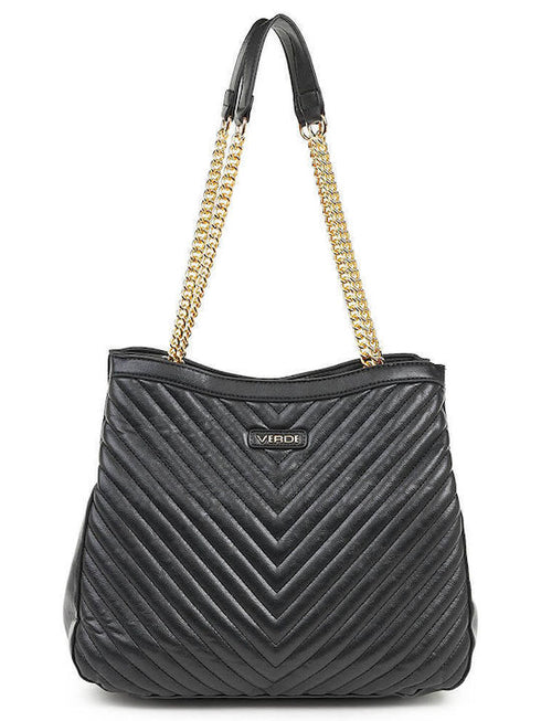Verde Γυναικεία Τσάντα Ώμου 16-6576 Μαύρο