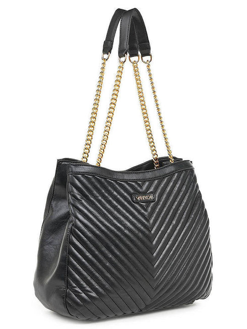 Verde Γυναικεία Τσάντα Ώμου 16-6576 Μαύρο