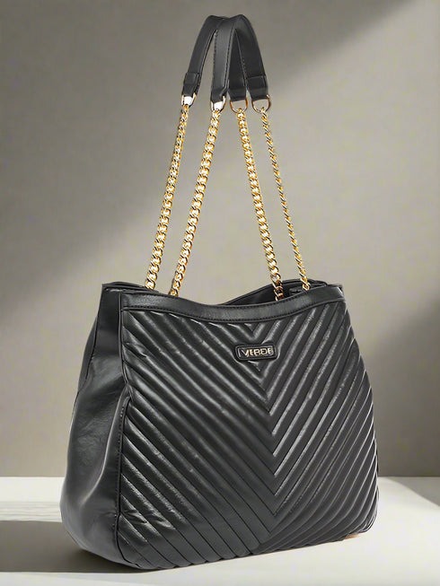 Verde Γυναικεία Τσάντα Ώμου 16-6576 Μαύρο