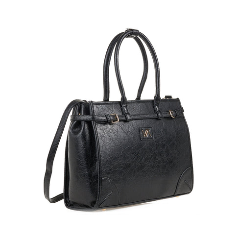 Verde Γυναικεία Τσάντα Χειρός 16-7610 Μαύρο