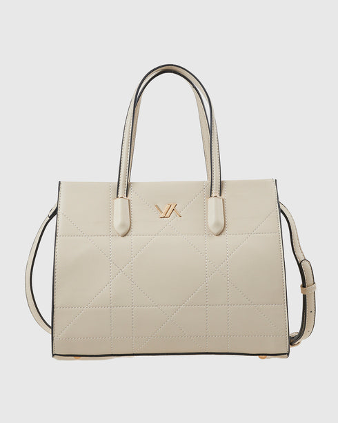 Verde Γυναικεία Τσάντα Χειρός 16-8001 Εκρού