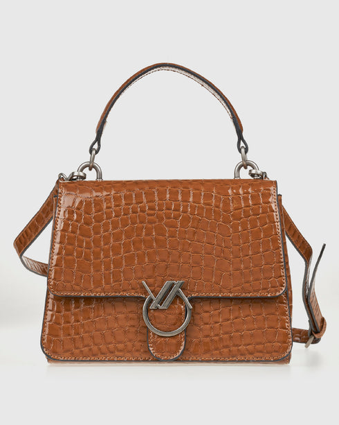 Verde Γυναικεία Τσάντα Χειρός 16-8145 Κάμελ