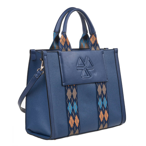 Verde Γυναικεία Τσάντα Χειρός-΄Ώμου 16-7024 Μπλε