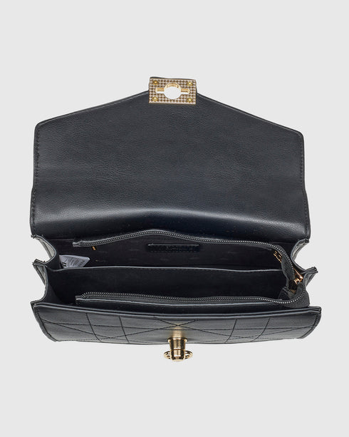 Verde Γυναικεία Τσάντα Χιαστί 16-8002 Μαύρο