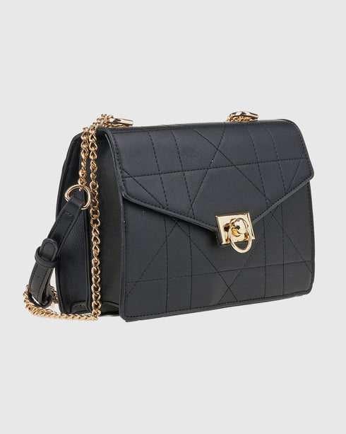 Verde Γυναικεία Τσάντα Χιαστί 16-8002 Μαύρο