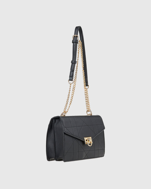 Verde Γυναικεία Τσάντα Χιαστί 16-8002 Μαύρο