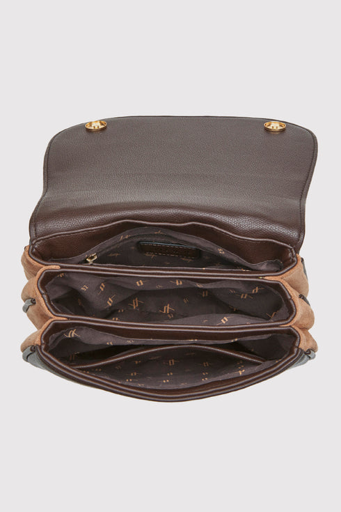 Verde Γυναικεία Τσάντα Χιαστί 16-8176 Καφέ