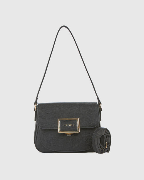 Verde Γυναικεία Τσάντα Χιαστί 16-7973 Μαύρο