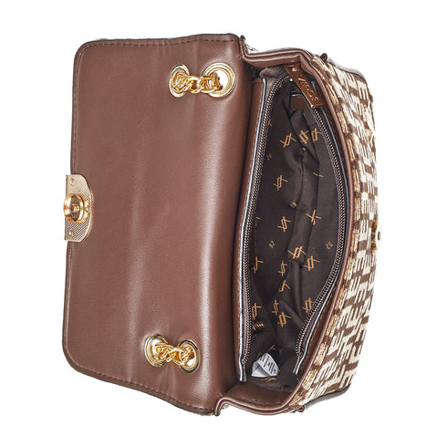 Verde Γυναικεία Τσάντα Χιαστί 16-7015 Καφέ