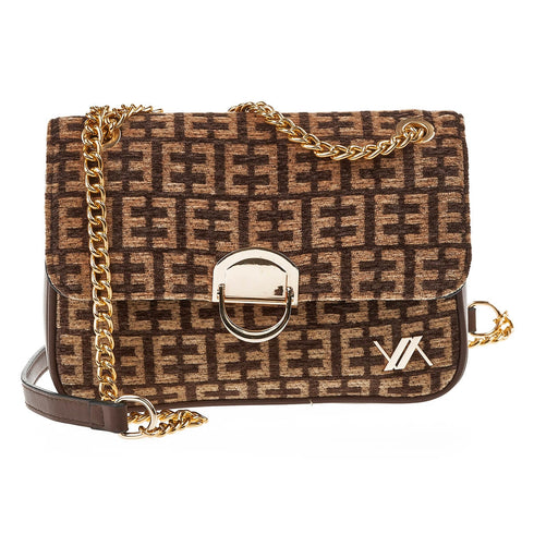 Verde Γυναικεία Τσάντα Χιαστί 16-7015 Καφέ