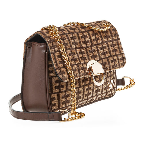 Verde Γυναικεία Τσάντα Χιαστί 16-7015 Καφέ