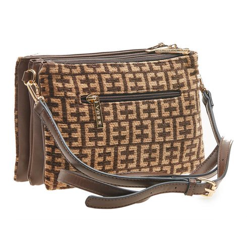 Verde Γυναικεία Τσάντα Χιαστί 16-7018 Καφέ