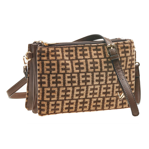 Verde Γυναικεία Τσάντα Χιαστί 16-7018 Καφέ