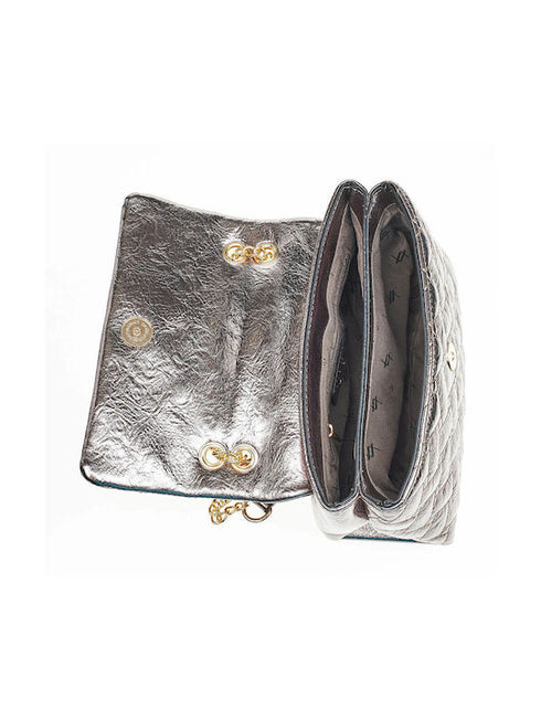 Verde Γυναικεία Τσάντα Χιαστί 16-7075 Γκρι