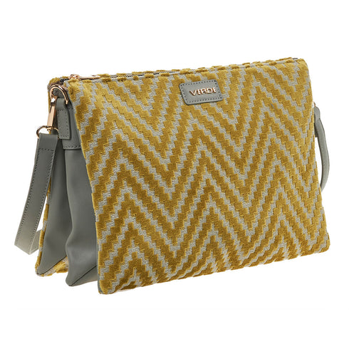 Verde Γυναικεία Τσάντα Χιαστί 16-7149 Λαδί