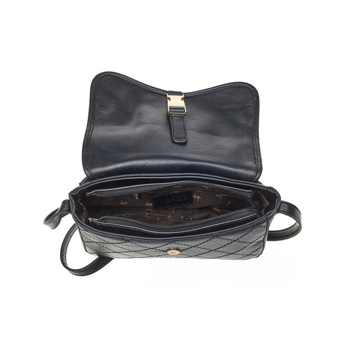 Verde Γυναικεία Τσάντα Χιαστί 16-7234 Μαύρο