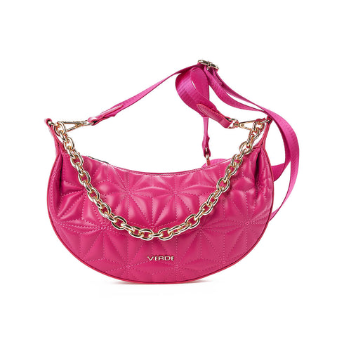 Verde Γυναικεία Τσάντα Χιαστί 16-7368 Φούξια