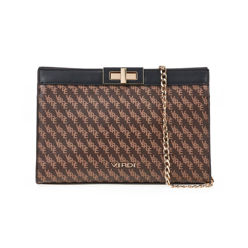 Verde Γυναικεία Τσάντα Χιαστί 16-7552 Καφέ