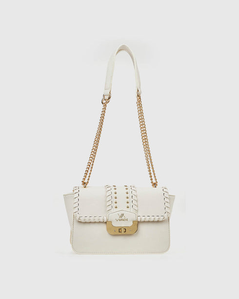 Verde Γυναικεία Τσάντα Χιαστί 16-7703 Εκρού