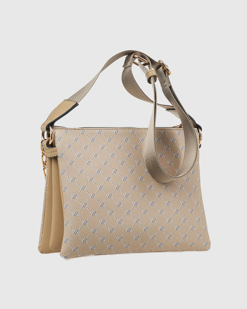 Verde Γυναικεία Τσάντα Χιαστί 16-7901 Μπεζ