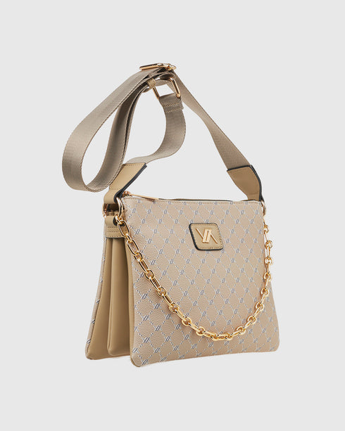 Verde Γυναικεία Τσάντα Χιαστί 16-7901 Μπεζ