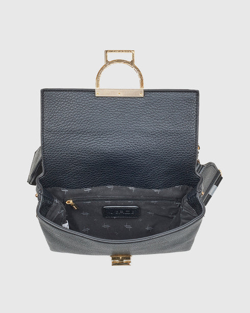 Verde Γυναικεία Τσάντα Χιαστί 16-7916 Μαύρο