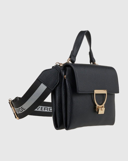 Verde Γυναικεία Τσάντα Χιαστί 16-7916 Μαύρο