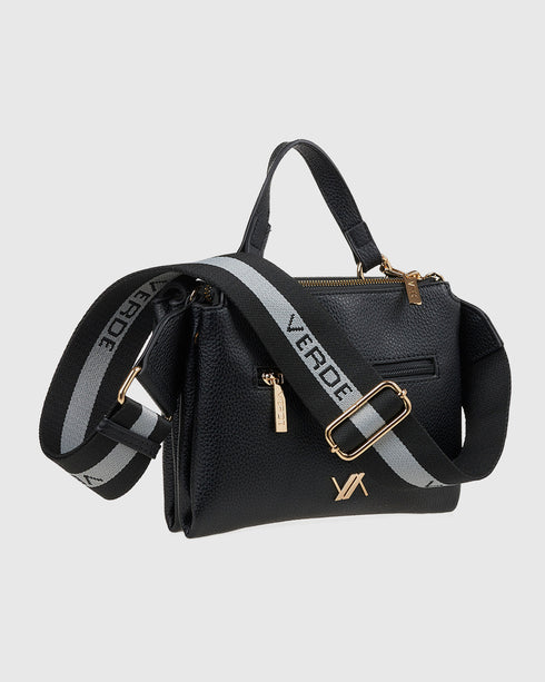 Verde Γυναικεία Τσάντα Χιαστί 16-7916 Μαύρο