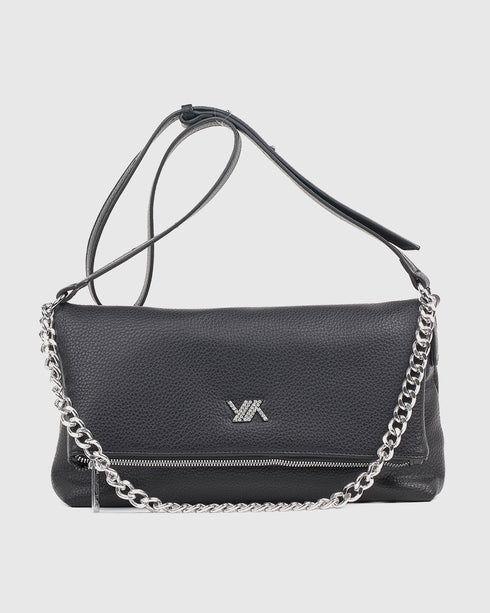 Verde Γυναικεία Τσάντα Χιαστί 16-7940 Μαύρο