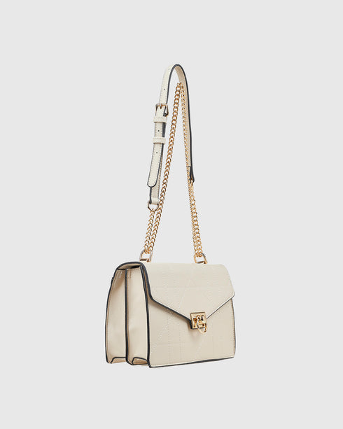 Verde Γυναικεία Τσάντα Χιαστί 16-8002 Εκρού