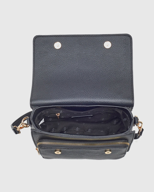 Verde Γυναικεία Τσάντα Χιαστί 16-8014 Μαύρο