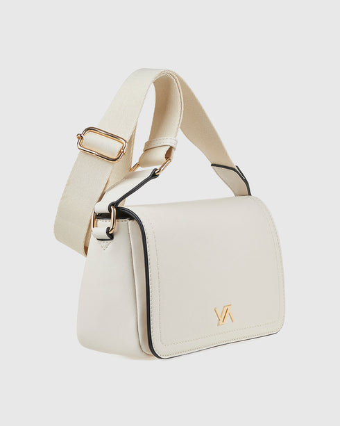 Verde Γυναικεία Τσάντα Χιαστί 16-8018 Εκρού