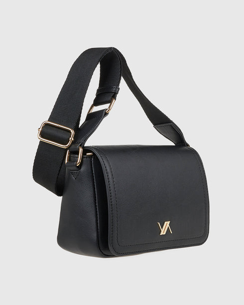 Verde Γυναικεία Τσάντα Χιαστί 16-8018 Μαύρο