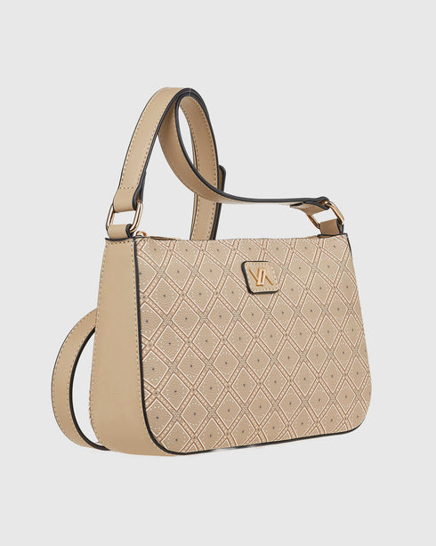 Verde Γυναικεία Τσάντα Χιαστί  16-8021 Εκρού