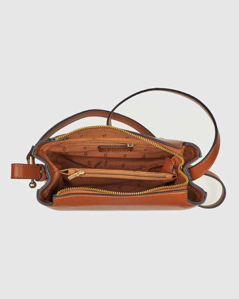 Verde Γυναικεία Τσάντα Χιαστί 16-8128 Κάμελ