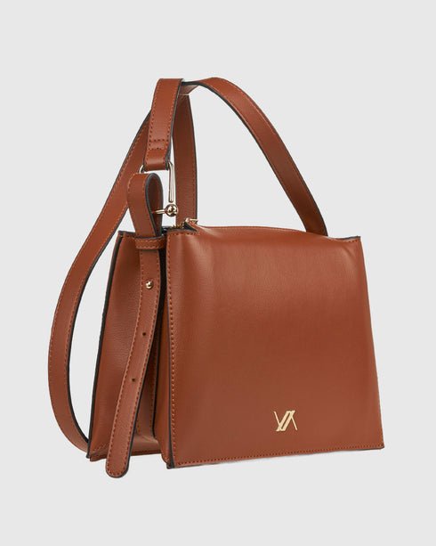 Verde Γυναικεία Τσάντα Χιαστί 16-8128 Κάμελ