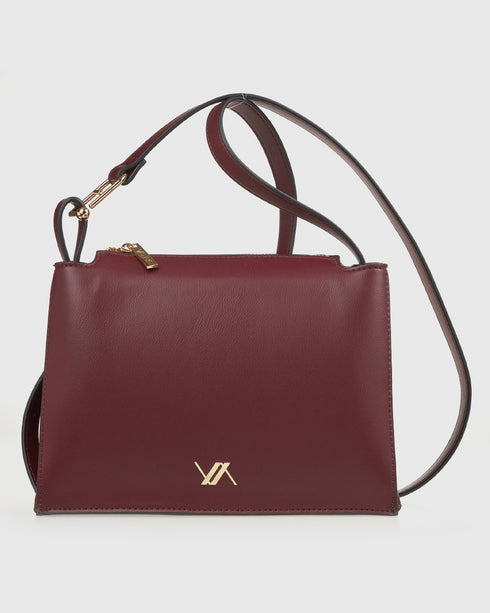 Verde Γυναικεία Τσάντα Χιαστί 16-8128 Μπορντώ