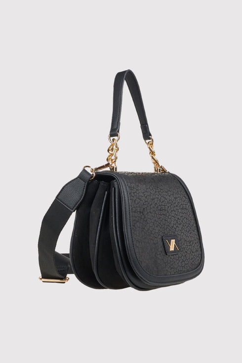 Verde Γηυναικεία Τσάντα Χιαστί 16-8176 Μαύρο