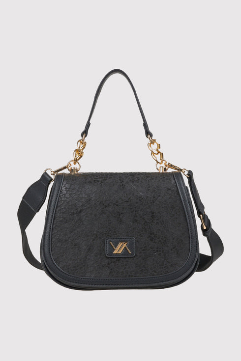 Verde Γηυναικεία Τσάντα Χιαστί 16-8176 Μαύρο