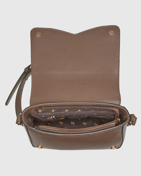 Verde Γυναικεία Τσάντα Χιαστί 16-8187 Καφέ