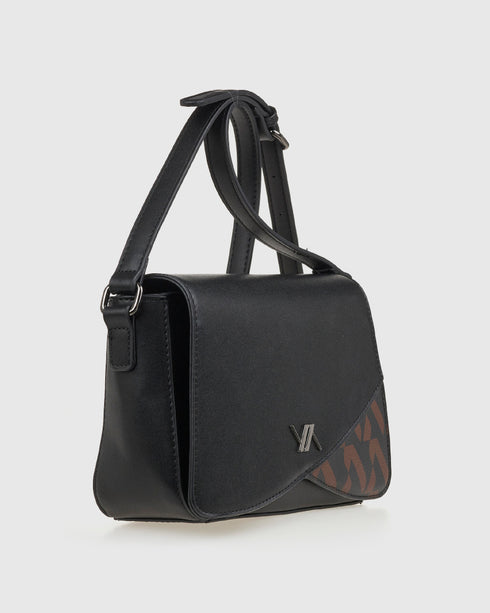 Verde Γυναικεία Τσάντα Χιαστί 16-8187 Μαύρο