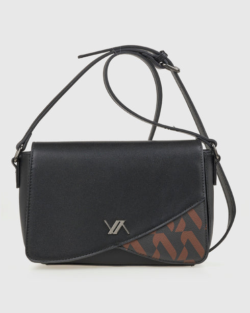 Verde Γυναικεία Τσάντα Χιαστί 16-8187 Μαύρο