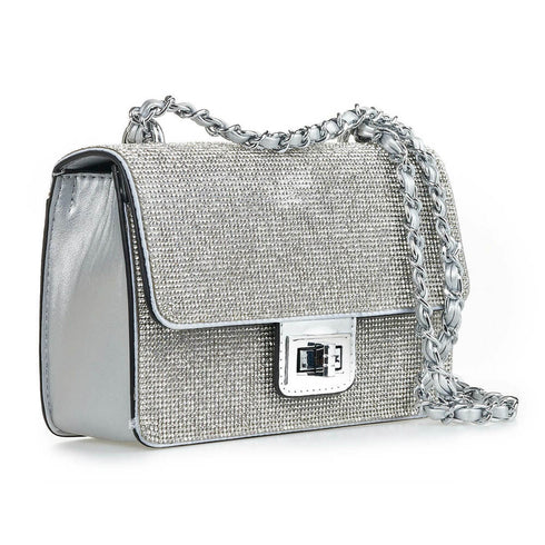 Verde Γυναικεία Τσάντα Χιαστί -Ώμου 16-6962 Ασημί